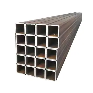 أنابيب مربعة من الفولاذ المجلفن 2.5 × 2.5 أنابيب مربعة مجلفنة حديدية سوداء 20 × 20