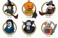 Figuras Mini de Bloques de Construcción ABS, Estilo Halloween, Adorno de Escritorio Coleccionable DIY, Regalo Festivo para Adolescentes y Coleccionistas