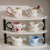 Mug en céramique pour le petit-déjeuner, lait, peint à la main, simple et créatif, exquis, couple, tasse à café