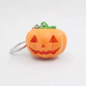 Porte-clefs en forme de citrouille, lampe LED avec son, pour Halloween