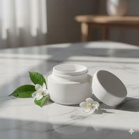 Pot en porcelaine crème de luxe 5g 10g15g 20g 30g 50g 100g Rond Opale Blanc Céramique Emballage de crème pour la peau Pot en verre