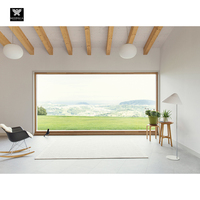 Ventanas Fijas de Madera Revestidas de Aluminio Personalizadas con Vidrio Low-E para Casas, Ventana de Vista Completa de Alta Eficiencia Energética NFRC