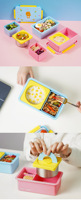 Boîte à lunch en PP de qualité alimentaire, écologique, sans BPA, avec 3 compartiments, pour l'école, vente en gros