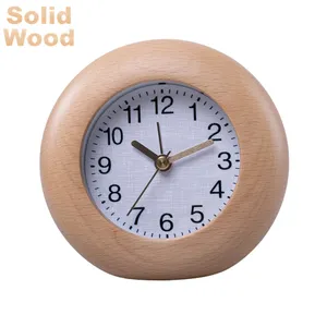 Reloj despertador de madera silencioso con marco hecho de madera de haya de alta calidad