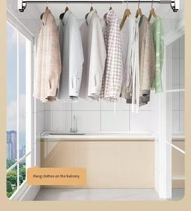 <span class=keywords><strong>Tringle</strong></span> à suspendre rétractable moderne en acier inoxydable, écologique, sans perçage, conception sans clous, accessoire de séchage de vêtements pour salon - Product Image 4