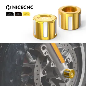 NiceCNCフロントアクスルナットカバーハーレーエレクトラグライドスタンダードFLHT2019-2022ファットボーイFLFBS1142019-2023用キャップ