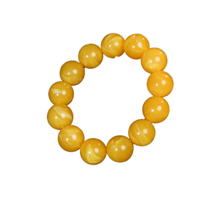 Bracelet extensible en perles rondes de jade jaune doré, pierre précieuse ambre miel, bijoux faits à la main, cadeau pour femmes et hommes, styles de pierres naturelles - Product Image 1