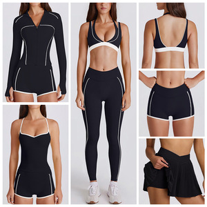 Conjunto Deportivo de 6 Piezas de Alta Calidad Personalizado, Transpirable, para Gimnasio, Leggings, Ropa Deportiva, Shorts, Brasier Deportivo, para Mujer, <span class=keywords><strong>Yoga</strong></span> - Product Image 6