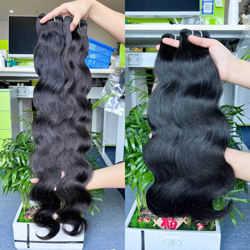 Atacado 100% cabelo humano top virgem cabelo 12A Grau corpo onda pacote pacotes planos dupla trama