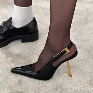 Sandalias de Tacón Ancho de Cuero Genuino para Mujer, Estilo Casual y Cómodo, Tendencia de Moda para Otoño-Verano - Product Image 3