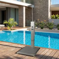 Robinet extérieur autoportant en acier inoxydable 316 brossé avec jets et pulvérisations pluie pour bain et douche