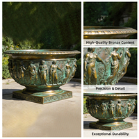 Handgefertigte Geprägte Bronze-Blumenvase Retro Kupfer-Gartenpflanzgefäß für Landschaftsdekoration