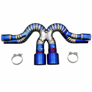 Escape de Titanio de Alto Rendimiento para 991.1 991.2 RS, Tubos Rectos de Titanio con Acabado Azul Quemado - Product Image 1