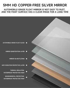 Miroir <span class=keywords><strong>de</strong></span> salle <span class=keywords><strong>de</strong></span> bain à LED avec éclairage et fonction anti-buée Dimmable économie d'énergie 3 couleurs <span class=keywords><strong>de</strong></span> lumière - Product Image 6