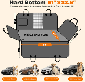 Sarung Jok Mobil Anjing PU Lipat Tahan Air Anti Gores Jaring Hewan Model Hammock 2 Sabuk Pengaman Bahan Oxford - Product Image 5