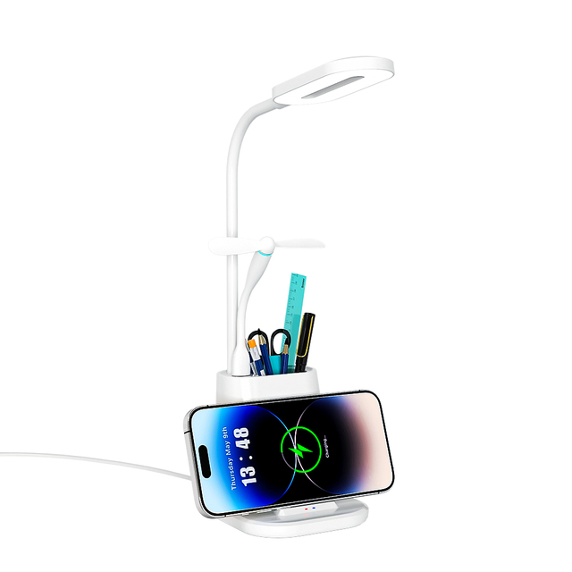 2026 New Arrival 4-in-1 Multifunctional Wireless Charger Desk Lamp with Pen Holder 15W Quick Phone Charger