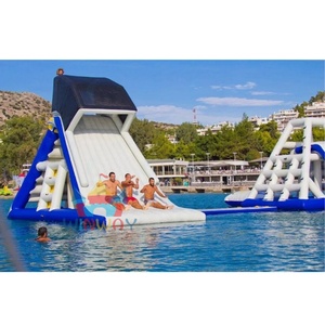 Tobogán acuático inflable gigante de aventura acuática y carrera de obstáculos de escalada de PVC para diversión residencial y escolar al aire libre para lago mar - Product Image 6