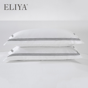 LINENPRO-juego de sábanas de algodón satinado blanco para hotel, juego de sábanas de lujo para hotel, fundas de edredón bordadas, tamaño completo - Product Image 3