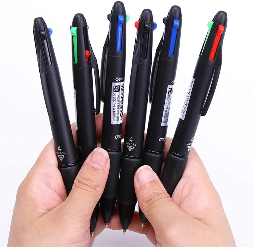 Stylo à bille multicolore rétractable, nouveauté, encre 0.7MM 4 en 1, stylo à bille coloré, papeterie