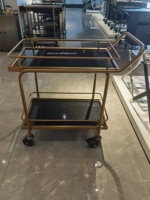 Troli penyimpanan tangan makanan anggur minuman keras troli/troli rumah tangga untuk Hotel Bar restoran