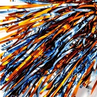 Pompons de cheerleading bicolores en guirlande avec longue tige en plastique pour événements sportifs et décoration de cheerleading