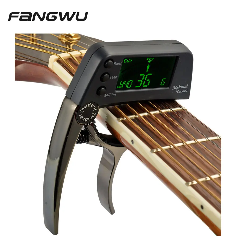 2 In 1 Classical Custom Metal Acoustic Guitar Capo With Tuner Accessories