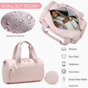 वाटरप्रूफ पॉलिएस्टर कस्टम महिला पुरुष फिटनेस कसरत बैग के साथ इयरफ़ोन पर्स मिनी रोज जिम बैग छोटे डफले काम यात्रा - Product Image 2