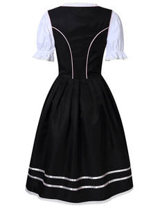 Robes traditionnelles Octoberfest pour femmes Costume de jeune fille de la bière Halloween <span class=keywords><strong>Carnaval</strong></span> Oktoberfest Dirndl Robe avec tablier - Product Image 3