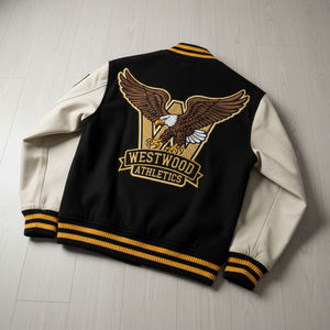 Chaquetas Varsity con Logotipo Personalizado Bordado en Poliéster, Mangas con Letras, Tallas Grandes, para Equipos de Béisbol, Unisex, Primavera, Formales, Resistentes al Agua - Product Image 4