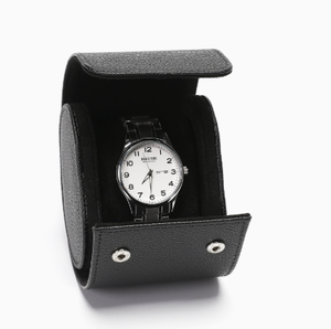 Double Slot Cylindrical PU Watch Roll Organizer with Velvet Interior for Luxury Watch Storage and Travel Use gift store storage - Product Image 4