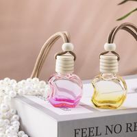 Nouveauté : Diffuseur de parfum pour voiture en verre de 10 ml, forme pomme, rouge ambre jaune, pour décoration intérieure automobile