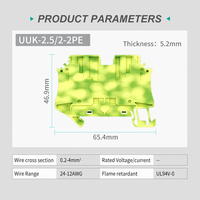 UT Remplacement 2.5mm 2in 2 Out Type de vis Double niveau Din Rail Fil de terre Bornier Connecteur de terre Contact 1000V