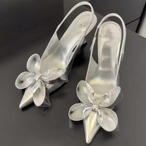 Original Designer Custom-Made Elegant Fashionable Versatile Blue Summer <b>Wedding</b> Suede Women's <b>Wedge</b> Pointed Toe Bowknot - Product Image 6