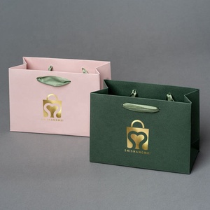 High-End <strong>Custom</strong> Portable <strong>Paper</strong> <strong>Bag</strong> with Handles Black New <strong>Design</strong> for Gifts Flexo Printing Your Own Logo - Product Image 1