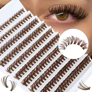 200 clusters 40p brown eyelash , 8-16mm, natural brown makeup DIY eyelash <b>extensions</b>, suitable for daily gatherings - Product Image 1
