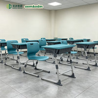 Bureau d'étude moderne minimaliste en plastique pliable et inclinable à hauteur réglable pour enfants, idéal pour l'école et la formation informatique