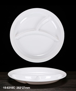 Vaisselle d'affaires en gros d'usine 3 compartiments 10 pouces Diet plaque de portion de mélamine divisée - Product Image 5