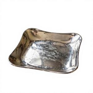 Bandejas Metálicas para Servir Aperitivos, Papas Fritas, Bebidas, Suministros para Restaurantes y Cafeterías, Aptas para Lavavajillas, Bandeja Plateada Decorativa con Logotipo - Product Image 1