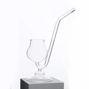 Saman ile özelleştirilmiş şeffaf Mini lüks şarap bardakları cam su kadehi