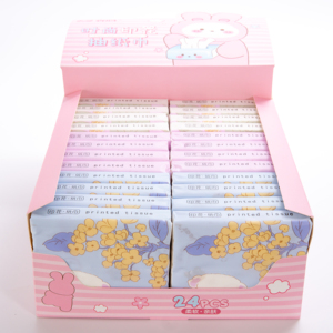 Tecido Facial Personalizado Bonito Cor Dos Desenhos Animados Papel Impresso 3ply Virgem Polpa De Madeira Em Relevo Padrão Adorável Guardanapo Tecido Facial Diário - Product Image 3