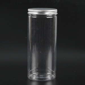 85*200 round transparent <b>plastic</b> PET food <b>jar</b> with aluminum lid, airtight container for storing dried fruit and tea, large <b>jar</b> - Product Image 3