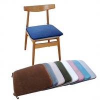 Coussin de chaise en mousse à mémoire de forme épaissie avec sangle antidérapante, résistant à la saleté, personnalisable, couleur unie, pour bureau, restaurant, étudiant