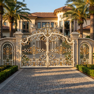 Fabrication professionnelle d'arche porte coulissante en acier fer forgé Villa conceptions <span class=keywords><strong>de</strong></span> porte électrique - Product Image 2