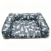 Meubles pour animaux de compagnie : Lit-couchage orthopédique pour chien, rectangulaire moderne, avec coussin amovible en tissu rafraîchissant