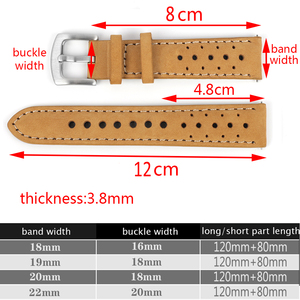 Bracelet de <span class=keywords><strong>montre</strong></span> en cuir de veau véritable 18mm 19mm 20mm 22mm <span class=keywords><strong>Vintage</strong></span> Rally Détachable rapide Bracelets de <span class=keywords><strong>montre</strong></span> en cuir durables - Product Image 2