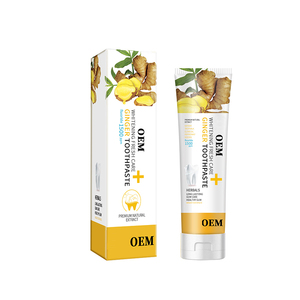 Dentifrice au gingembre en gros, 1500ppm de fluorure, pour la <span class=keywords><strong>protection</strong></span> contre les caries, blanchissant aux herbes, élimine les taches, soin des gencives et de la bouche - Product Image 1