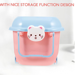 Large Flexible <b>Plastic</b> Injection-Molded Rectangle Storage Containers Wheels Handles Cute Macaron Colors Kids Toys Storage <b>Boxes</b> - Product Image 3