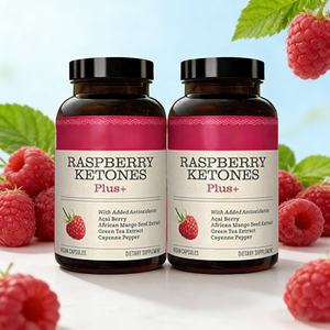 Complément alimentaire OEM Raspberry Ketones Plus+ avec antioxydants ajoutés : baies d'açai, extrait de graines de vinaigre de cidre de pomme - Product Image 1