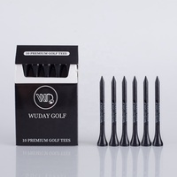 Tees de golf durables personnalisés en bambou de 70 mm et 83 mm, emballés en boîte, avec logo imprimé