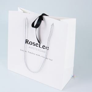 Sacs en papier blanc personnalisés avec poignées, Bolsa De Carton, emballage de marque de luxe, art, grand cadeau, sacs en papier résistants - Product Image 5